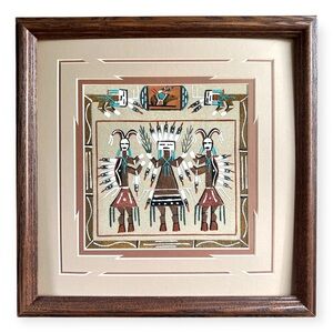 ❤️💚FLASH SALE$25❤️💚Handmade Navajo Sandpainting Native American Glen Nez